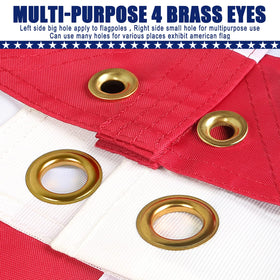 BGTXCZ flag with four brass eyelets for easy hanging.