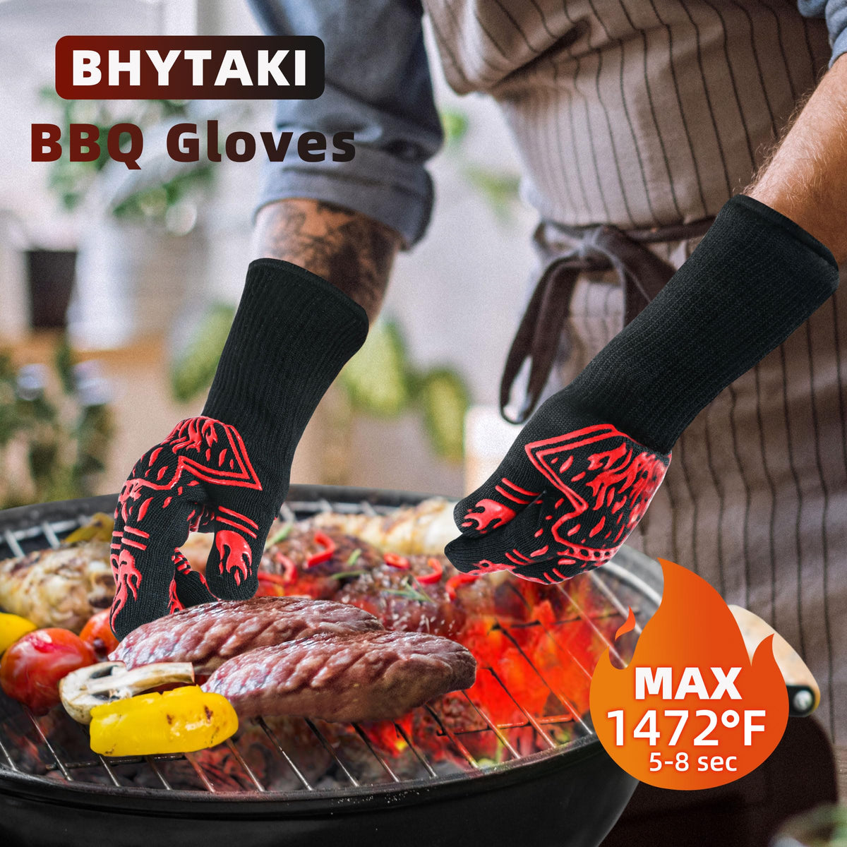 BHYTAKI care-wash gloves ready for easy cleaning after cooks.