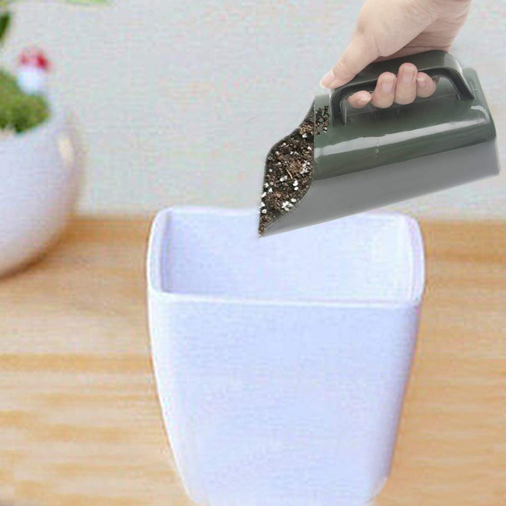 Bibabala garden scoop army green, soil-sifting action reduces mess during gardening.