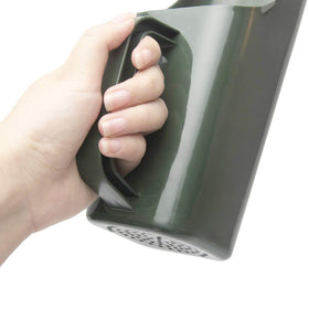 Bibabala garden shovel army green, handle closeup, comfortable grip for extended planting sessions.
