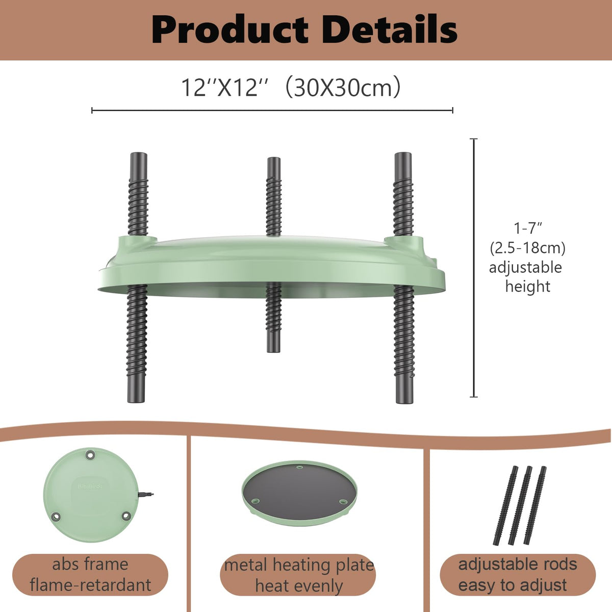 BibiBirds Brooder Plate adjustable angle ensures even heat coverage
