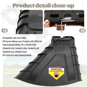 BIBIJIE 631-07619 side discharge deflector chute for Cub Cadet ZT1 keeps debris away from the operator.