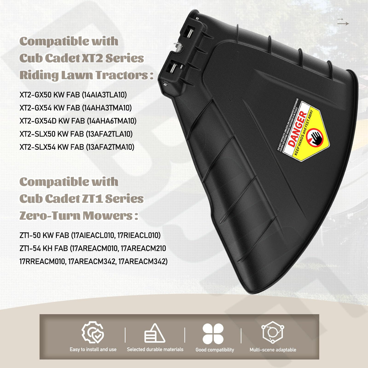 BIBIJIE 631-07619 side-discharge deflector supports multi-brand compatibility for easier repairs.