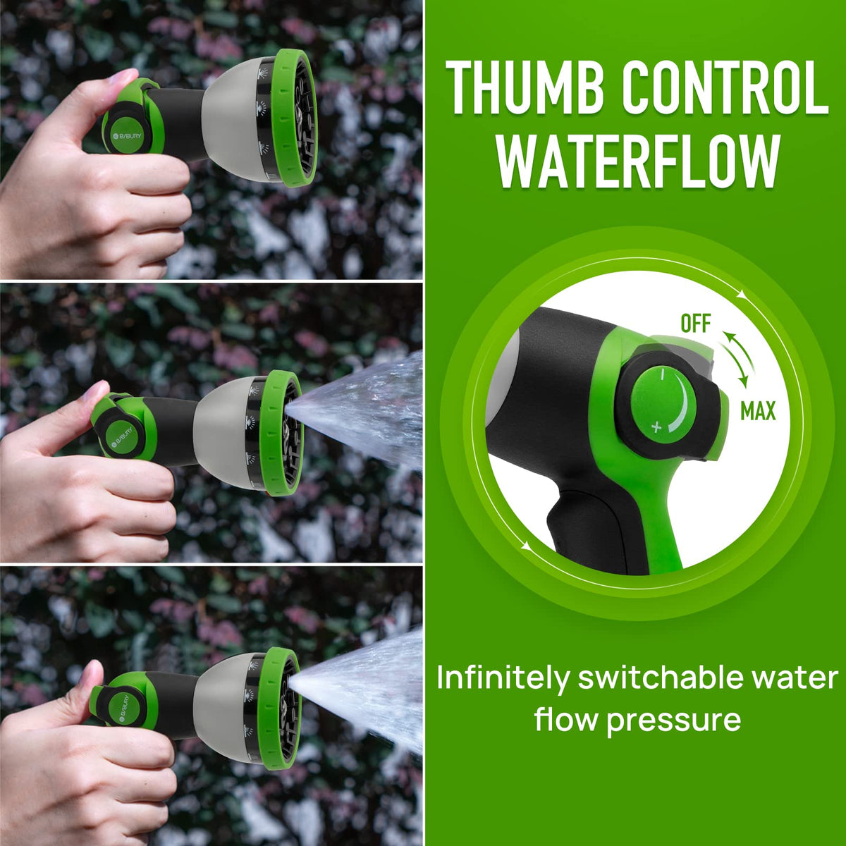 Fits 3/4-inch hoses with three leak-proof rings for a secure connection