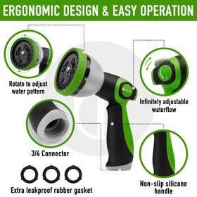 Green BIBURY nozzle ideal for garden care and car washes