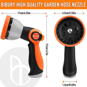 Bibury hose nozzle showing thumb-control design for precise one-finger operation