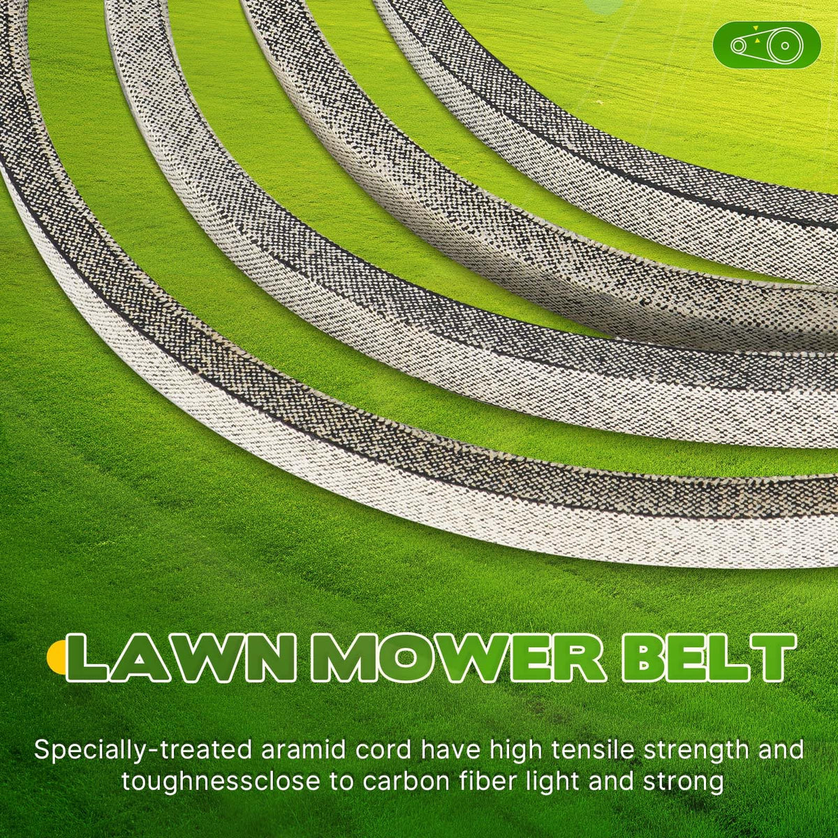 Bicentpla half-inch wide and 134-inch long belt ready for installation.