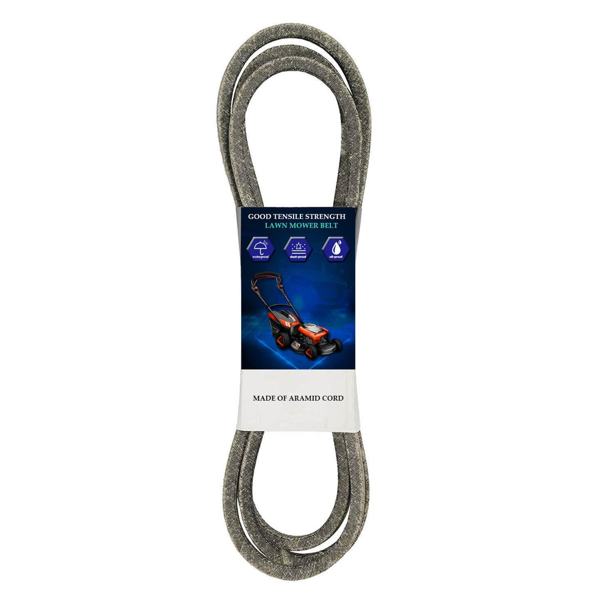 Bicentpla mower deck Kevlar belt, 134-inch length for durable mowing.