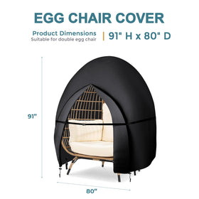 Bicherub 420D waterproof egg chair cover protects furniture in any weather.