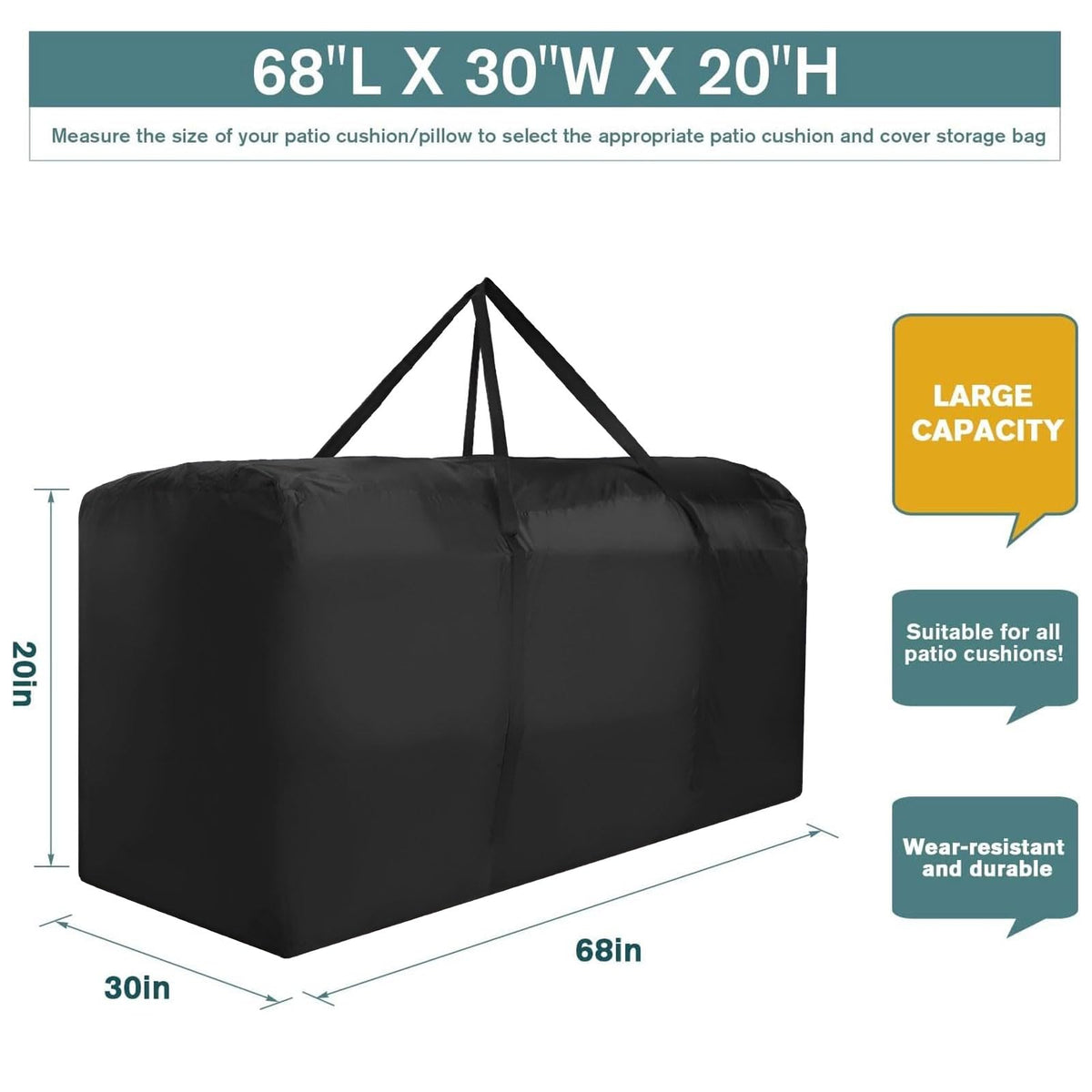 Bicherub inner coating and double-stitched edges provide all-around protection