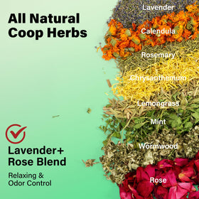 Bicrown lavender-rose-mint-aroma improves coop calm and natural odor control.