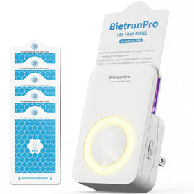 BietrunPro flying insect traps mounted to a wall plug for discreet pest defense.