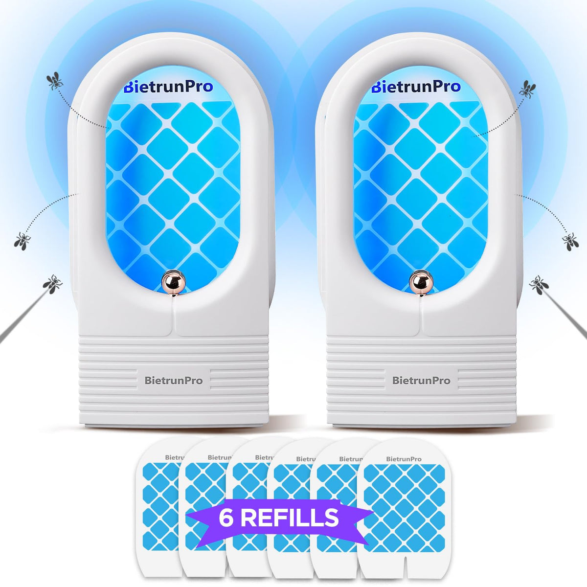 BietrunPro indoor fruit-fly trap with UV/blue lamps, front view, safe operation