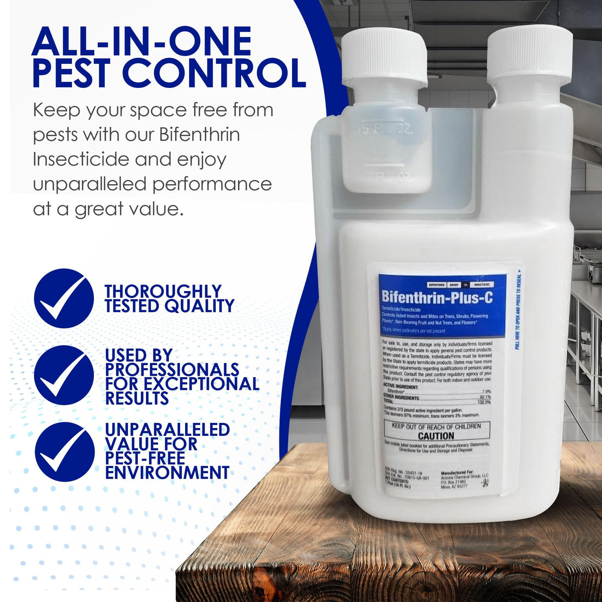 Bifenthrin Plus-C liquid formulation mixes with water easily.