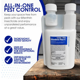 Bifenthrin Plus-C liquid formulation mixes with water easily.