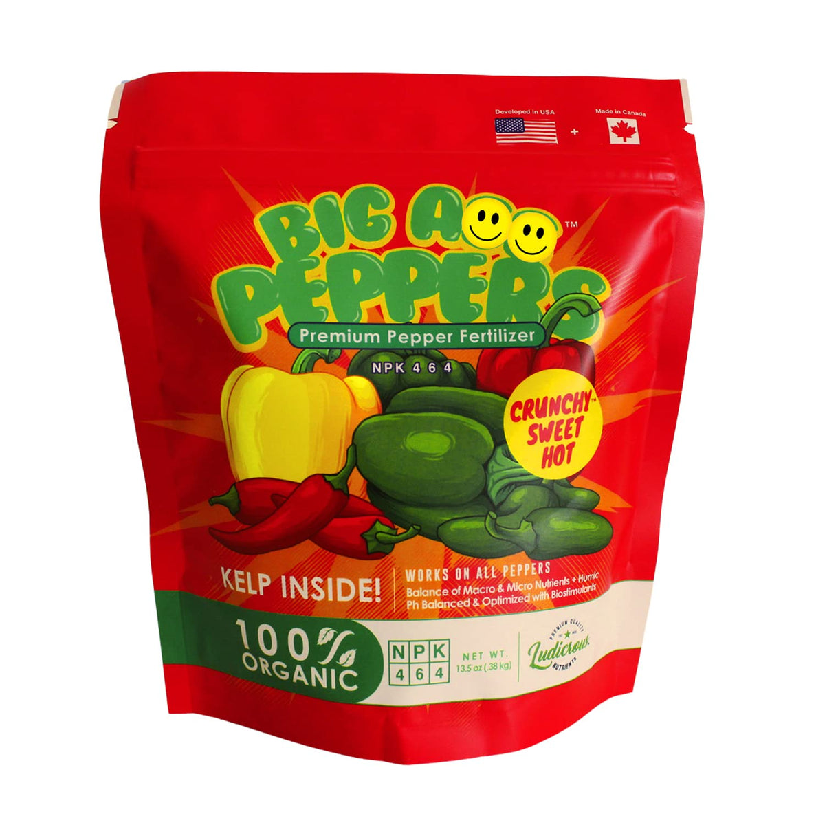 Big A Pepper Fertilizer bag closeup ready to boost pepper growth