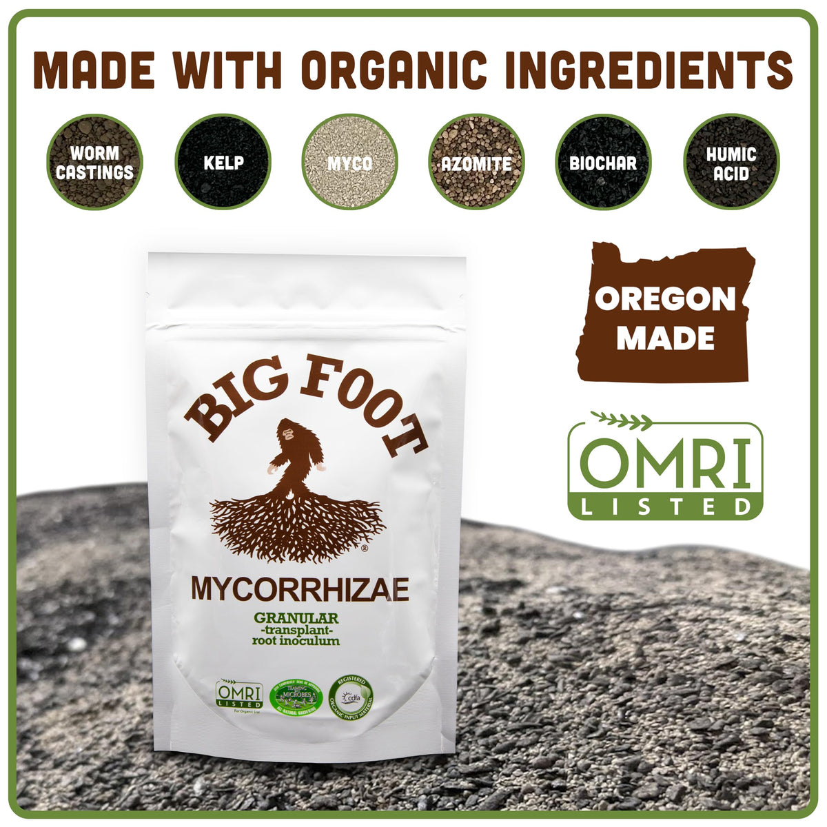 Big Foot Mycorrhizae 7500 spores highlights strong root support potential