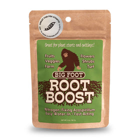 Big Foot Probiotic Root Boost powder tub promotes strong root growth for established plants.