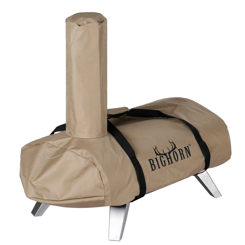 BIG HORN Outdoors 12inch pizza oven cover front view protects the oven