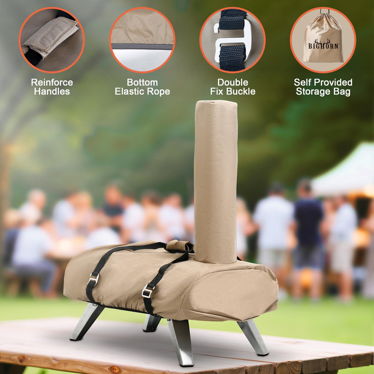 BIG HORN Outdoors cover with extended handles for easy lifting