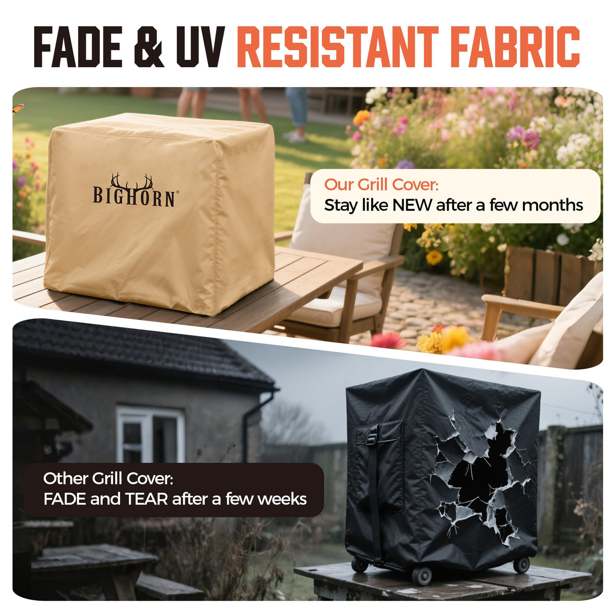 Big Horn Outdoors infrared grill cover includes a carry bag for convenient storage
