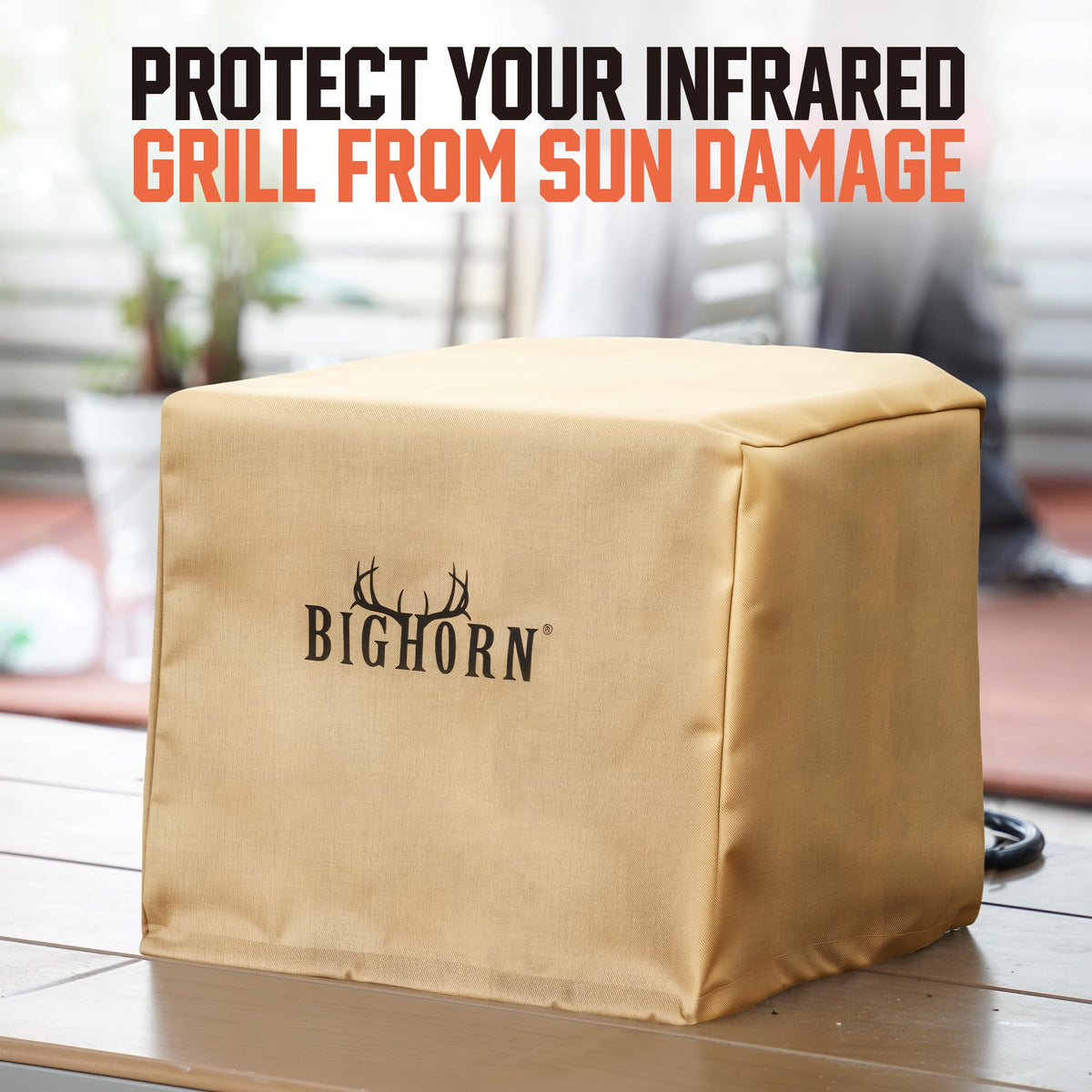 Big Horn Outdoors infrared grill cover helps keep your portable grill ready for next use