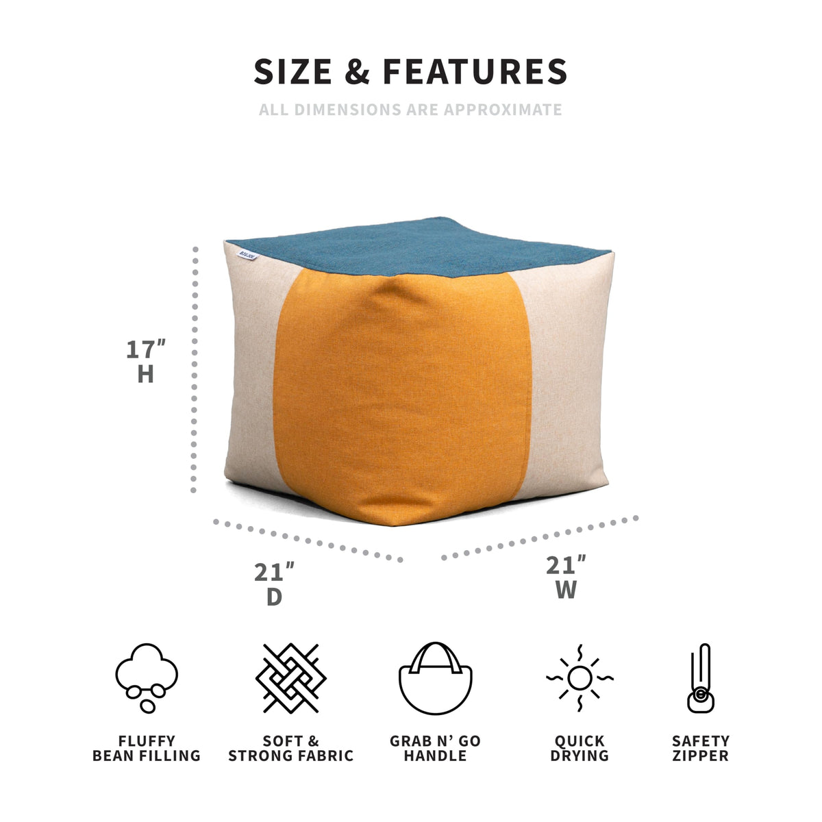 Big Joe Patio Square Ottoman used as outdoor footrest in a cozy backyard