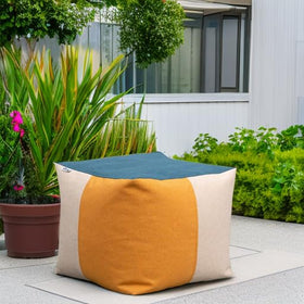 USA-made design and bean fill inside Big Joe Patio Square Ottoman