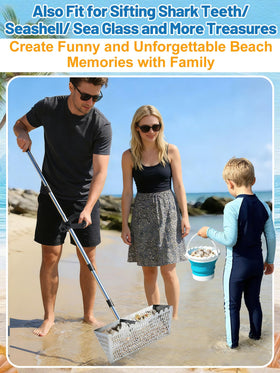 Biggun beachcombing tool supports shark teeth, shells, and sea glass hunts.
