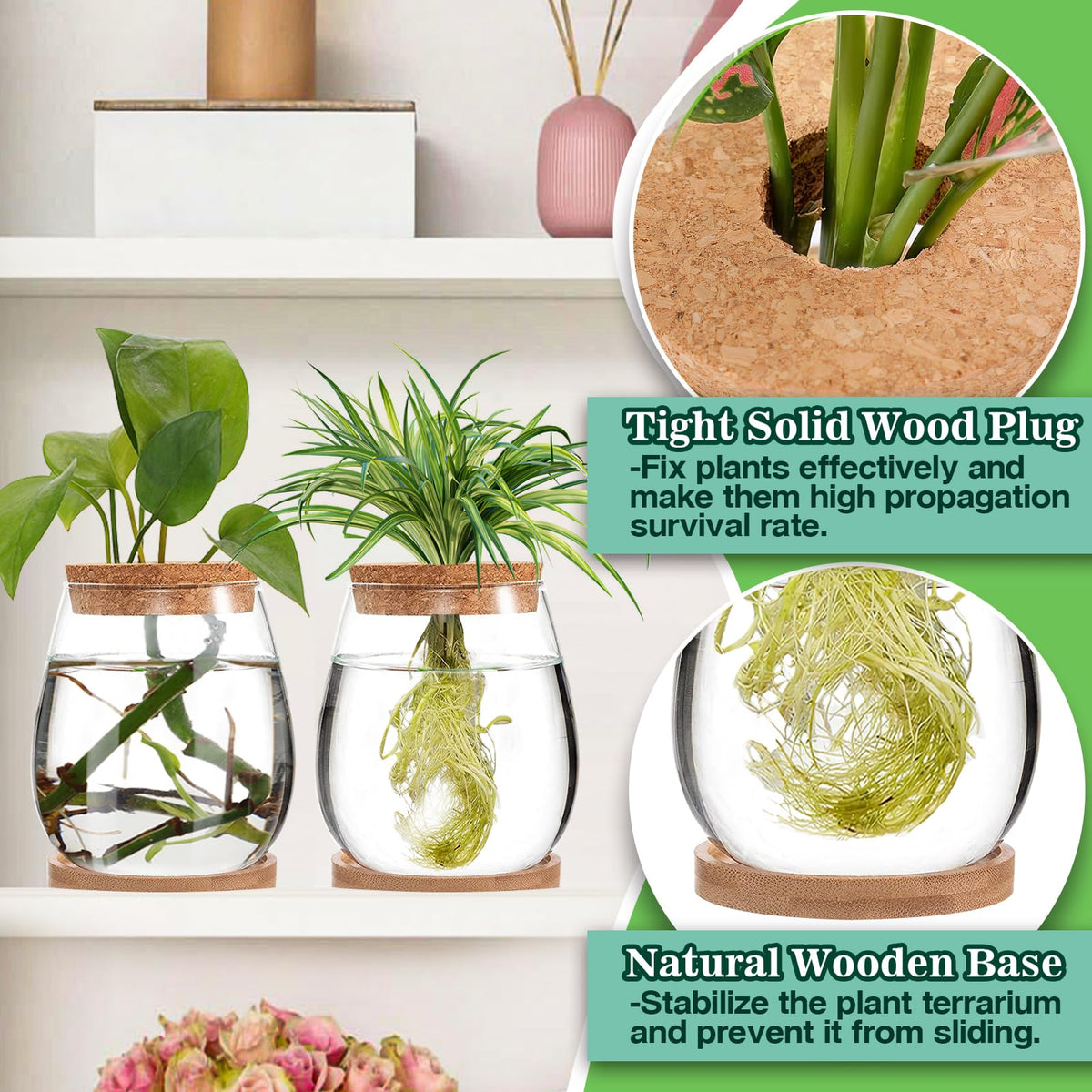 Biggun gift set of two vases suits gardeners and plant lovers.
