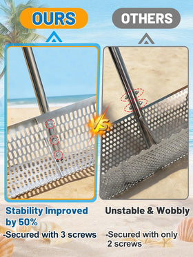 Biggun sand flea rake handle grip offers secure non-slip control.