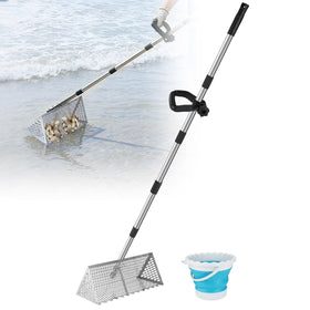 Biggun sand flea rake assembly for quick, easy beach setup.