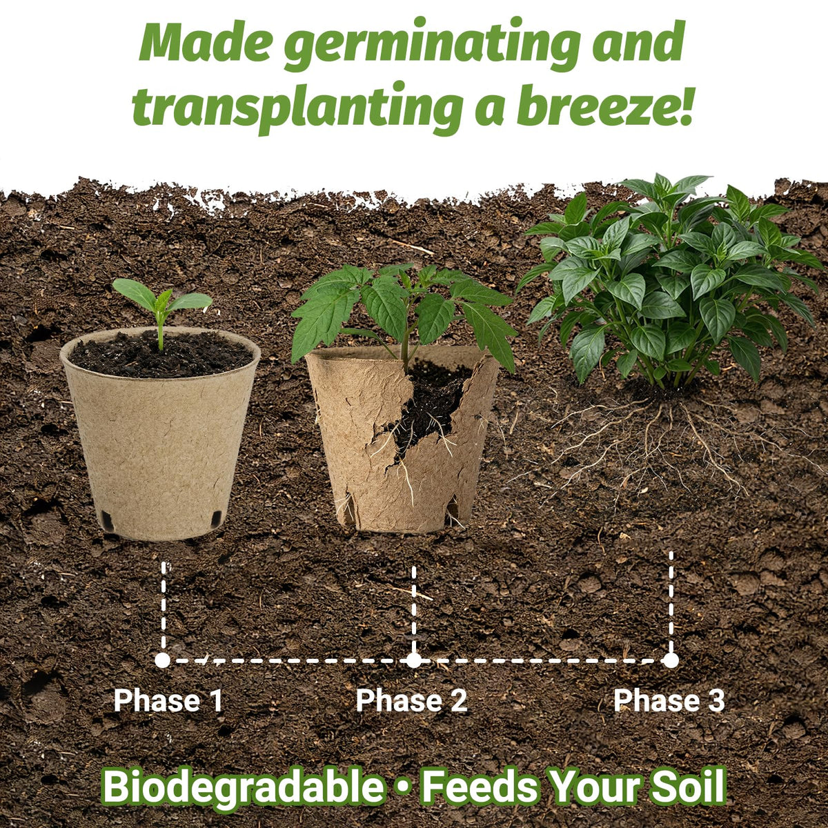 Bigivaca 3.1-inch seed-starting pots for diverse plants