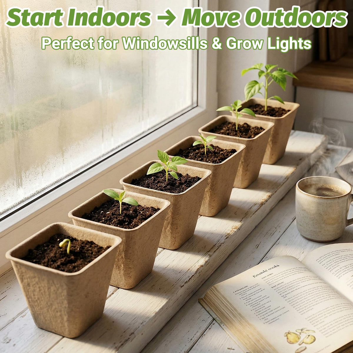 BIGIVACA biodegradable seed starter pots for airflow and root growth