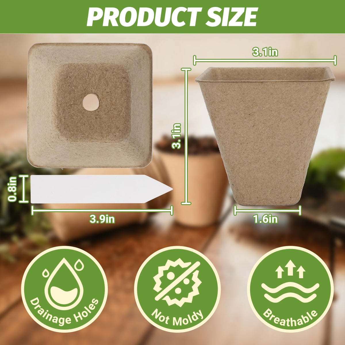 BIGIVACA non-stick seedling pots for easy separation and quick planting