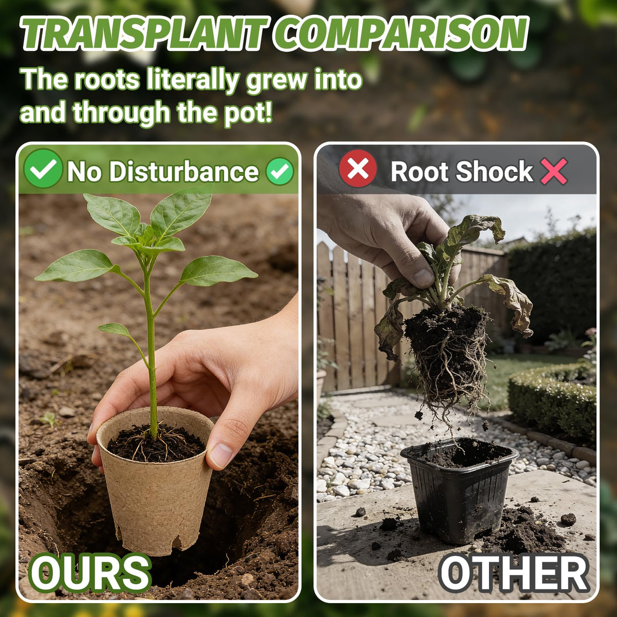 Bigivaca seedling pots with included plant labels for organization