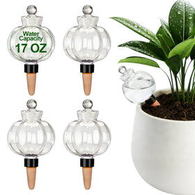 Bigmeta 4pcs 17oz globes for top-fill self-watering, steady plant hydration.