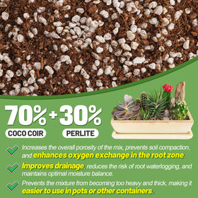 Bigmeta Coco Coir Perlite Mix in pot demonstrating improved drainage.