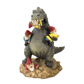 BigMouth Inc Godzilla garden gnome statue, front view, adds drama to outdoor spaces.