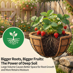 BIGNEWWANG thick coco coir liner closeup retaining moisture for longer watering intervals