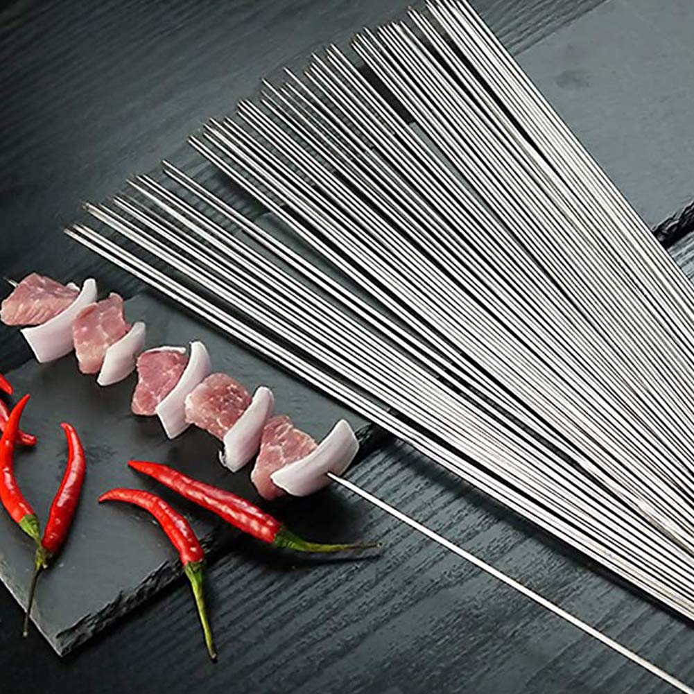 BigOtters metal skewers closeup in stainless steel.