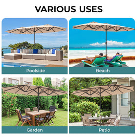 Dimensions 15x9 feet fit most patios and poolside setups.