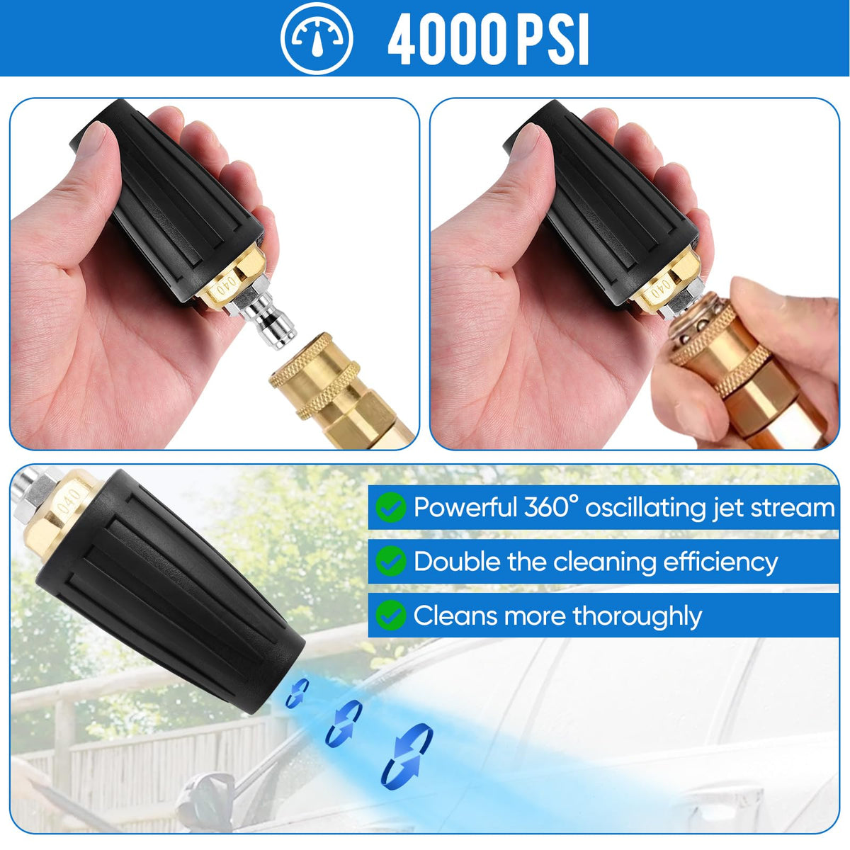 Bihijua nozzle handles hot or cold water for year-round tasks