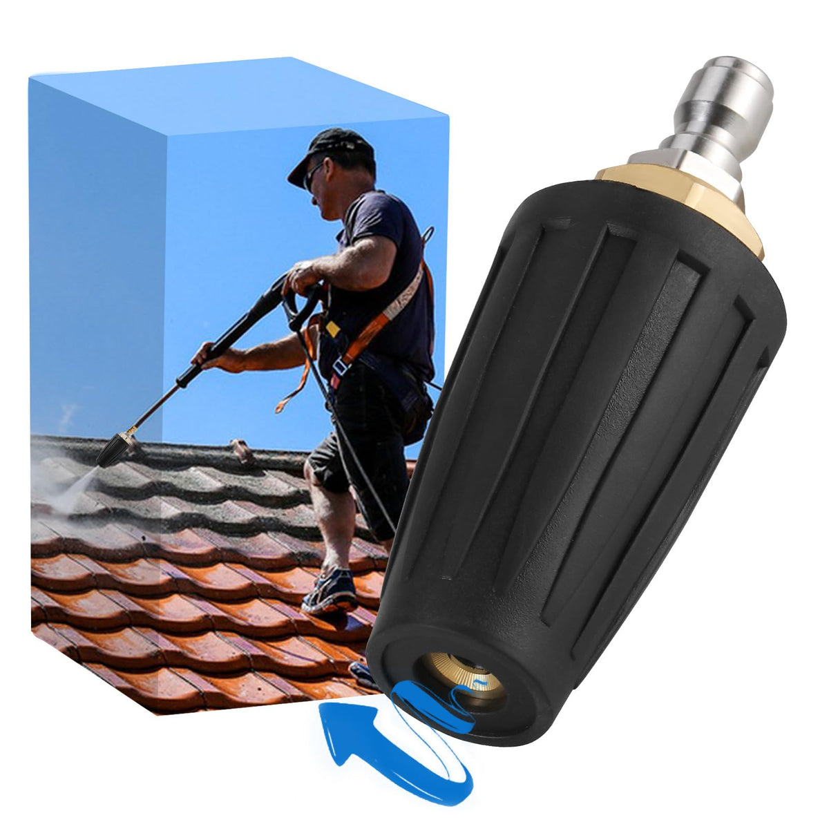 Bihijua turbo nozzle 360° rotate jet for fast patio and deck cleaning