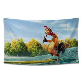 BIiaiue chicken flag poster 3x5 ft displayed on dorm wall for bold decor