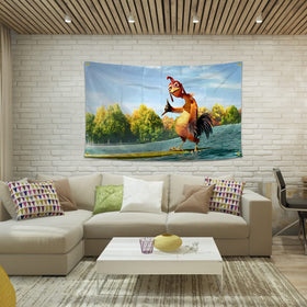 BIiaiue college dorm banner bright chicken design for room styling