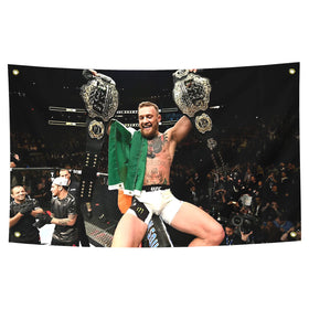BIiaiue Conor McGregor flag with brass grommets for durable wall display.
