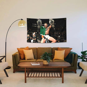 BIiaiue Conor McGregor flag in vivid print enhances home or office decor.