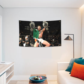 BIiaiue Conor McGregor flag arrives gift-ready for fans.