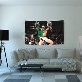 BIiaiue Conor McGregor flag ideal for parties and events.